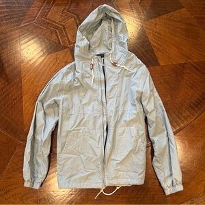 J. Crew Men's Light Blue Hooded Windbreaker Jacket